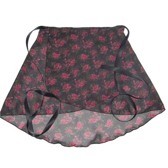 Polka Dot Flower Ballet Dance Yoga Wrap Skirt XL/2x Plus Queen Size High Low - Picture 1 of 2